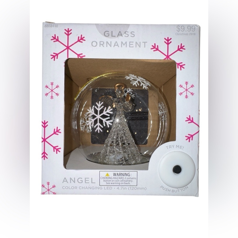 Robert Stanley Angel Ornament Glass Globe Led Color
Changing Lights NWT